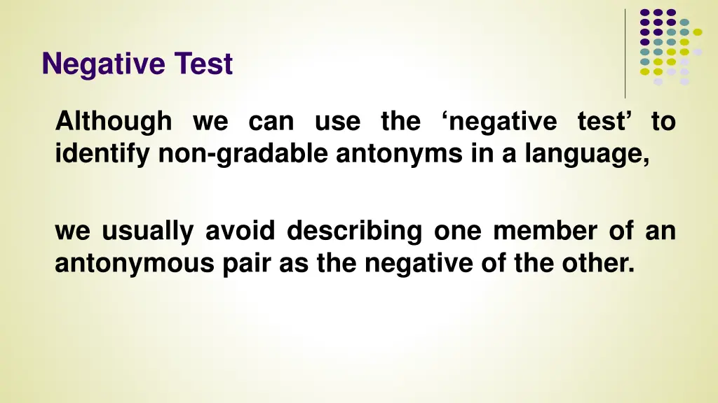 negative test