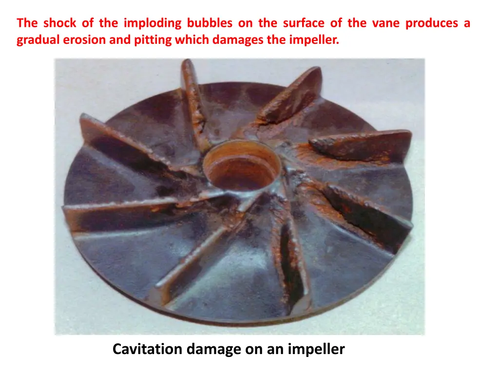 the shock of the imploding bubbles on the surface