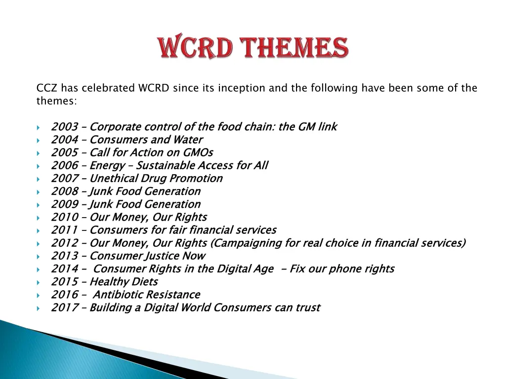 ccz has celebrated wcrd since its inception