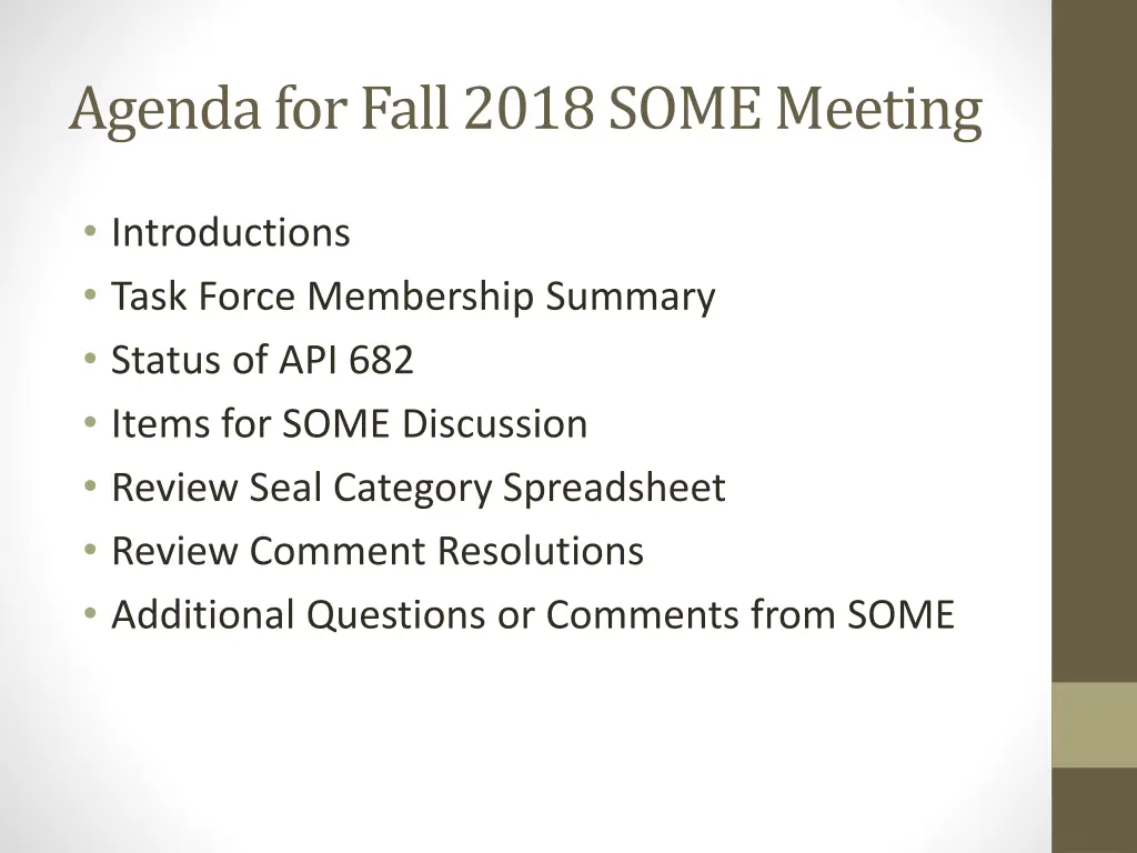 agenda for fall 2018 some meeting