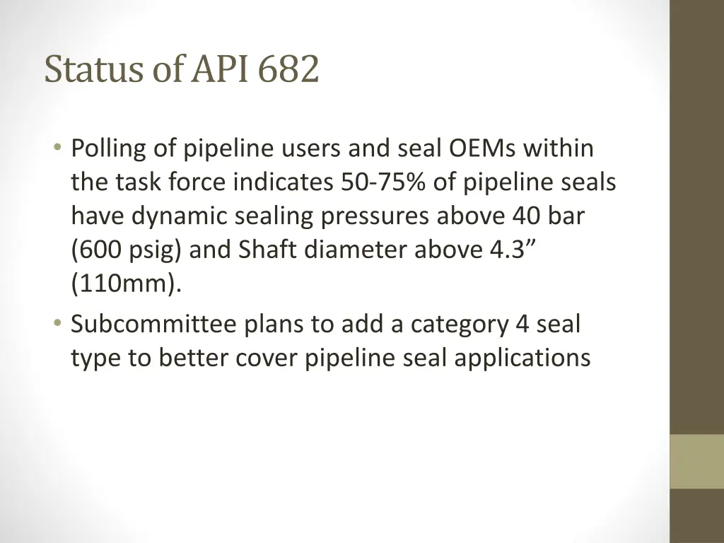 status of api 682 2