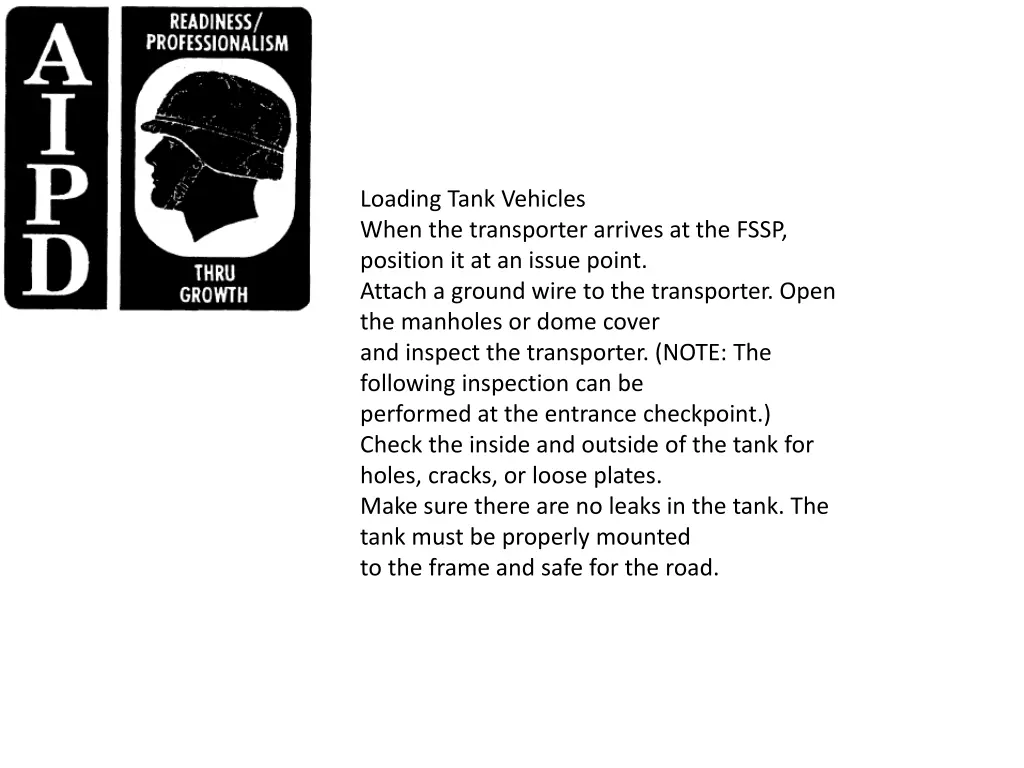 loading tank vehicles when the transporter