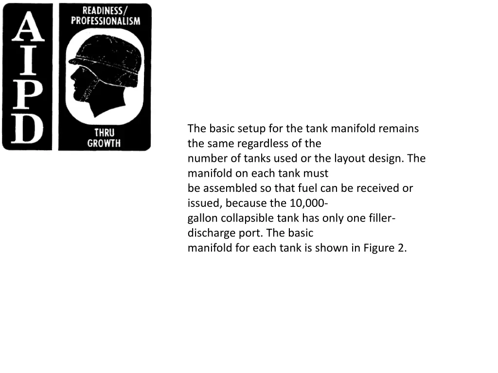 the basic setup for the tank manifold remains