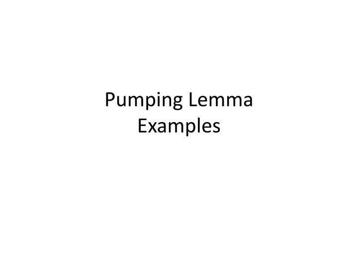 pumping lemma examples