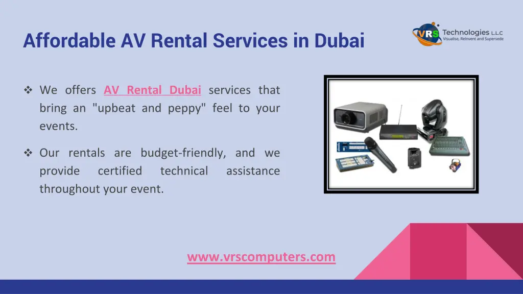 affordable av rental services in dubai