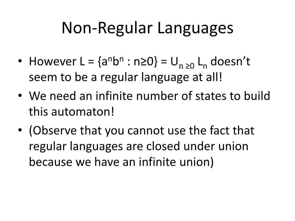 non regular languages 6