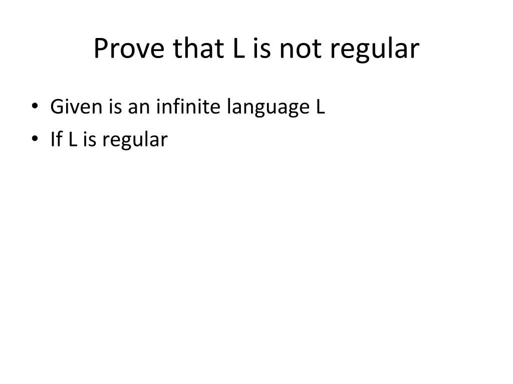 prove that l is not regular 2