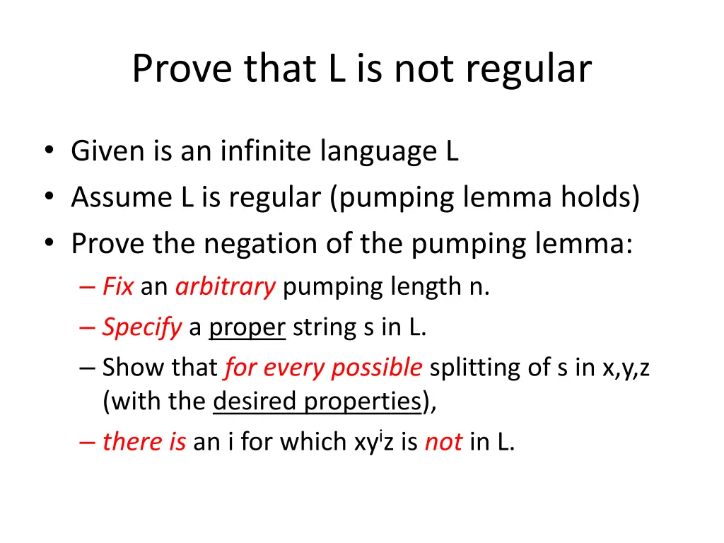 prove that l is not regular 6