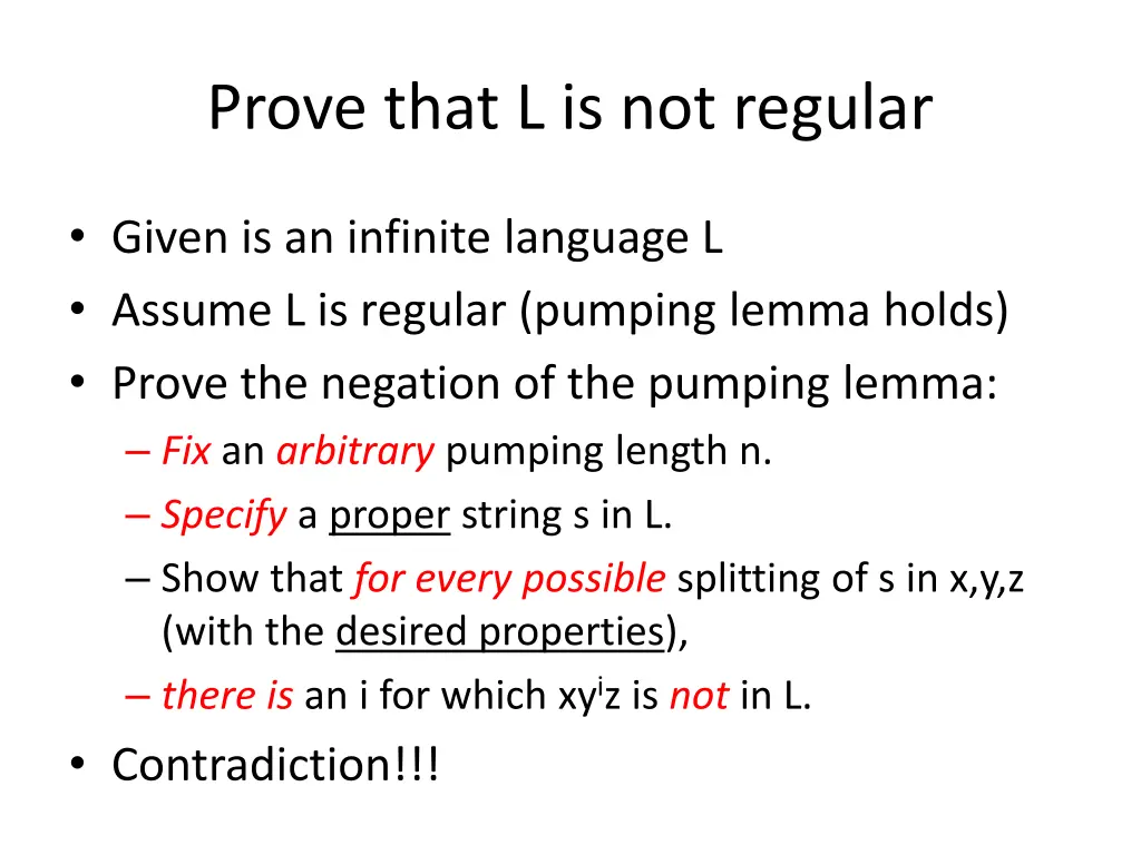 prove that l is not regular 7