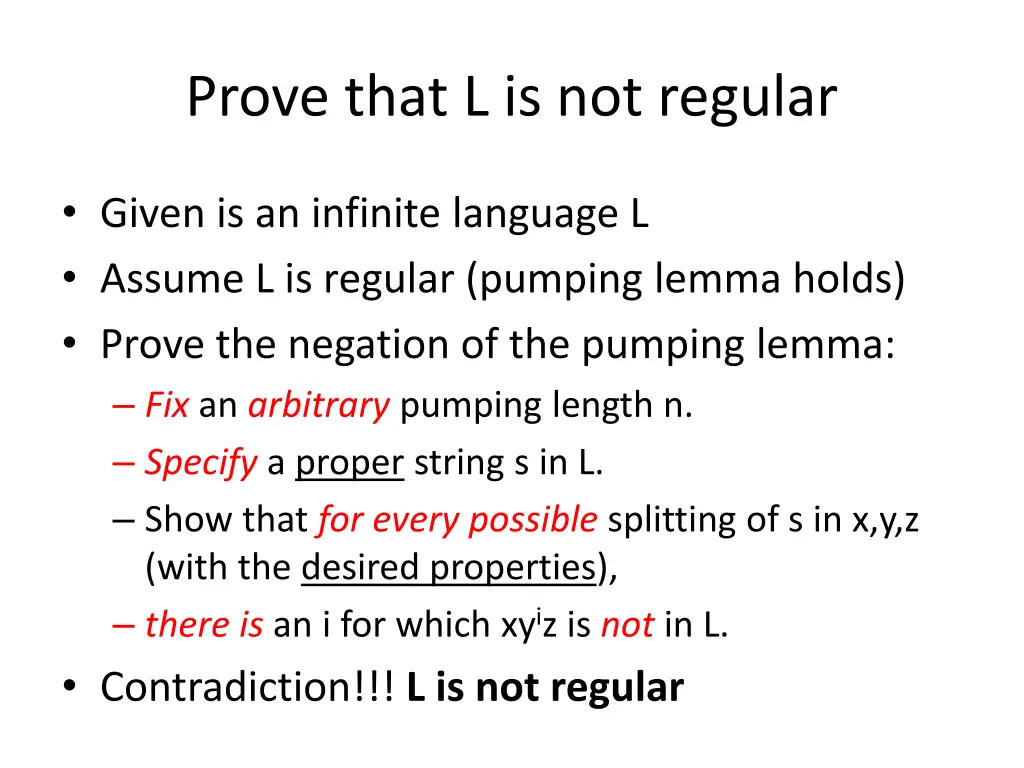 prove that l is not regular 8