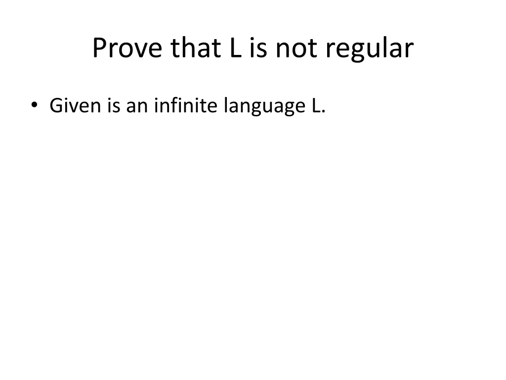 prove that l is not regular