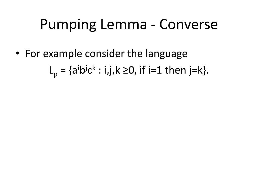 pumping lemma converse