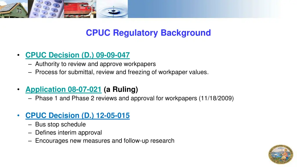 cpuc regulatory background