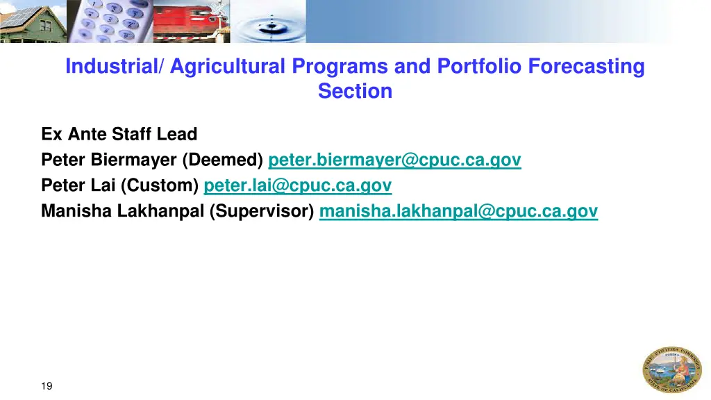 industrial agricultural programs and portfolio