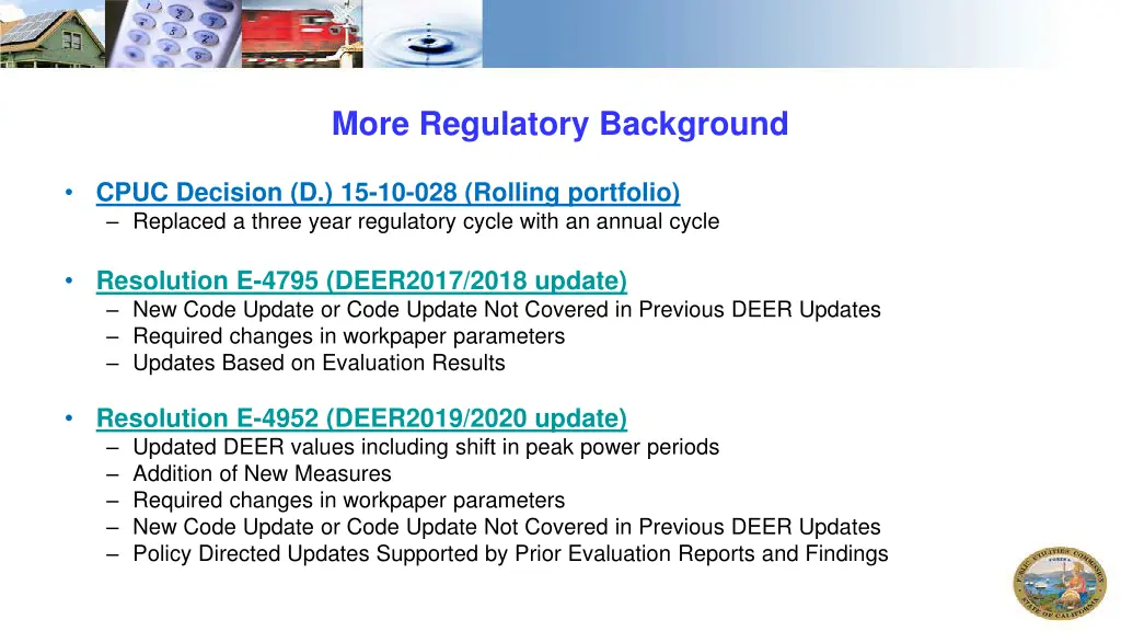 more regulatory background