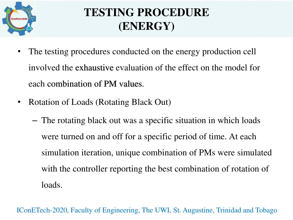 testing procedure energy