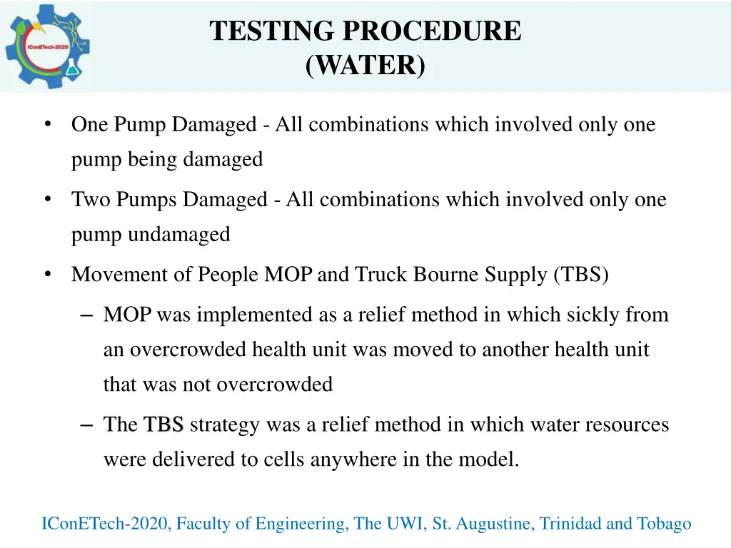 testing procedure water