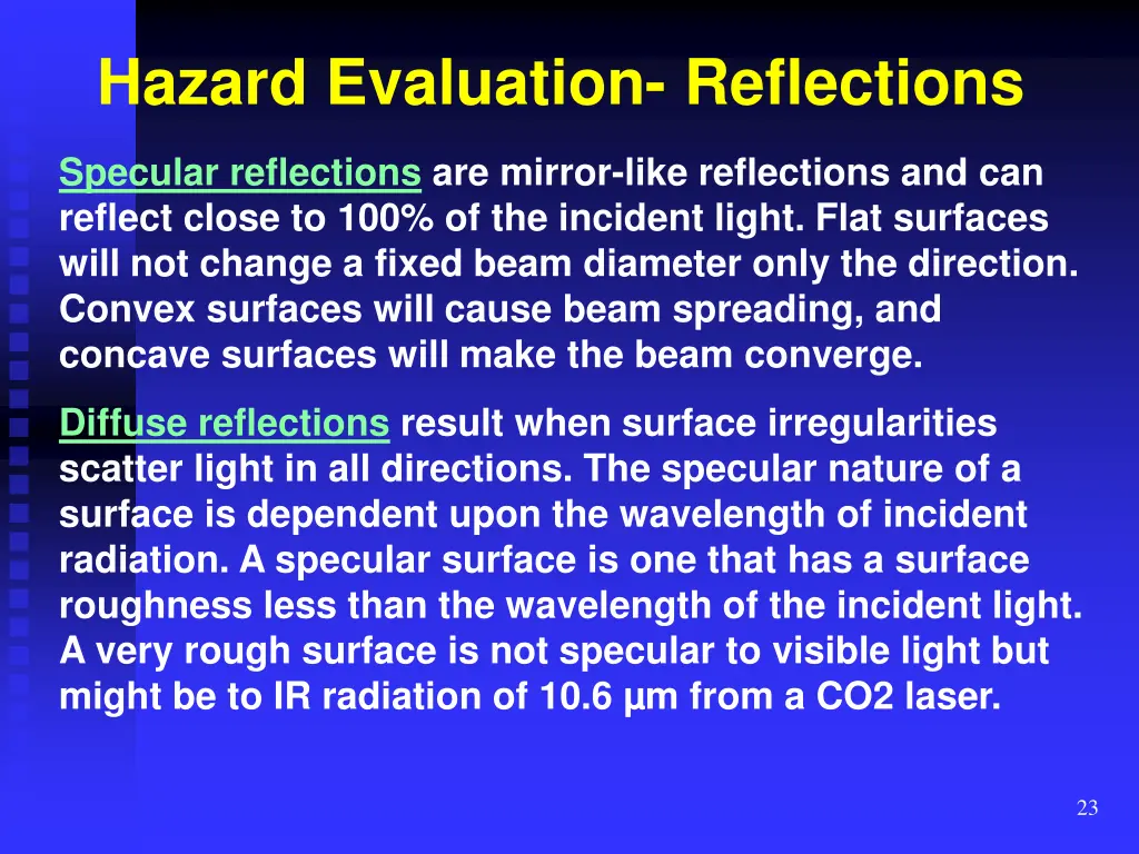 hazard evaluation reflections