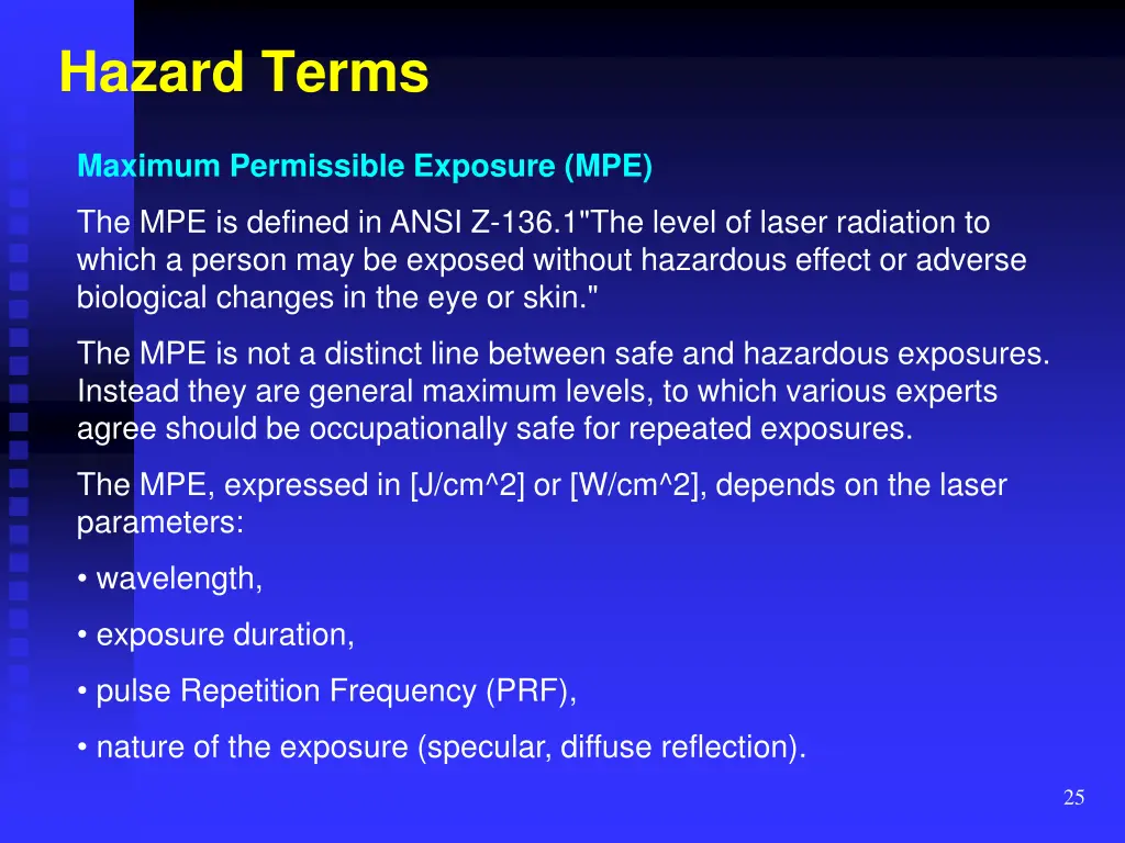 hazard terms