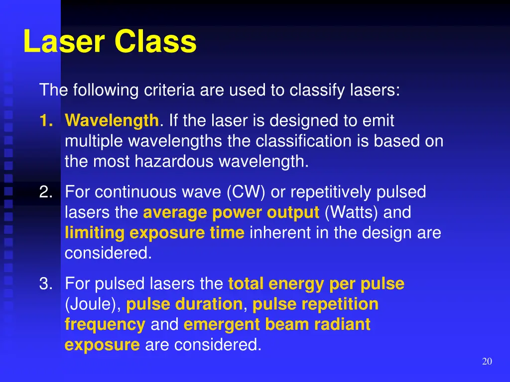 laser class