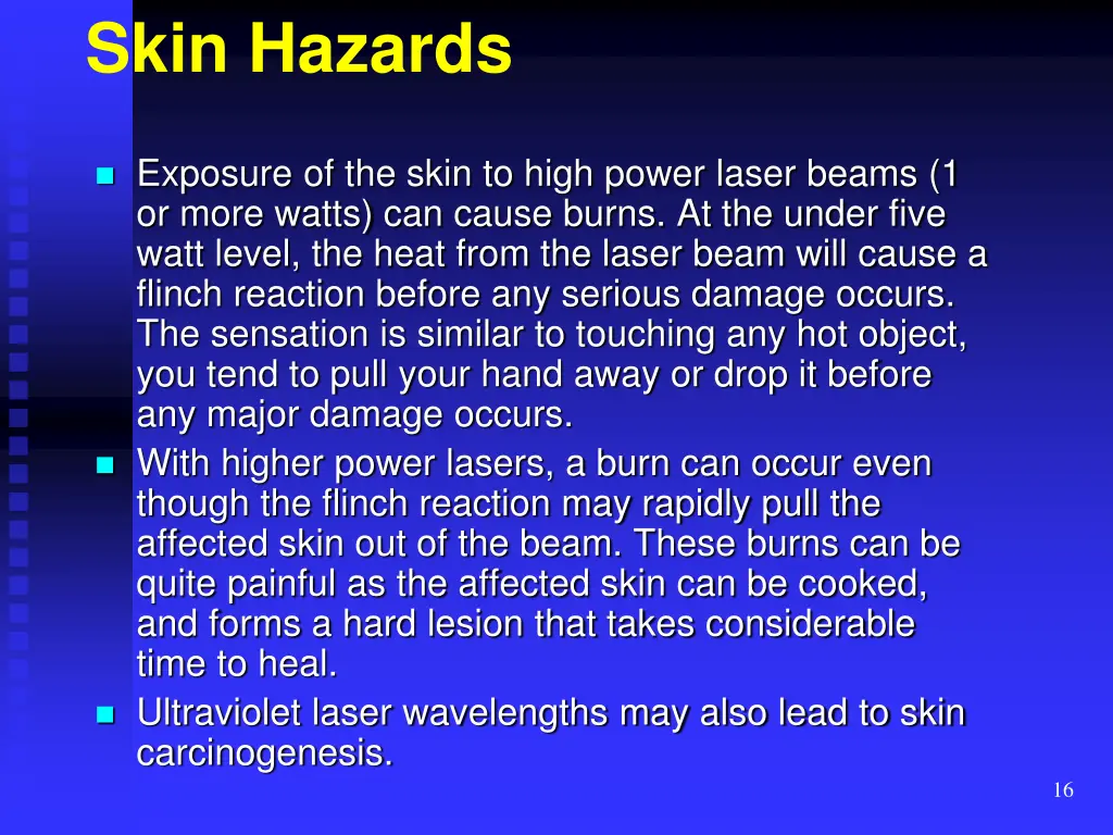 skin hazards