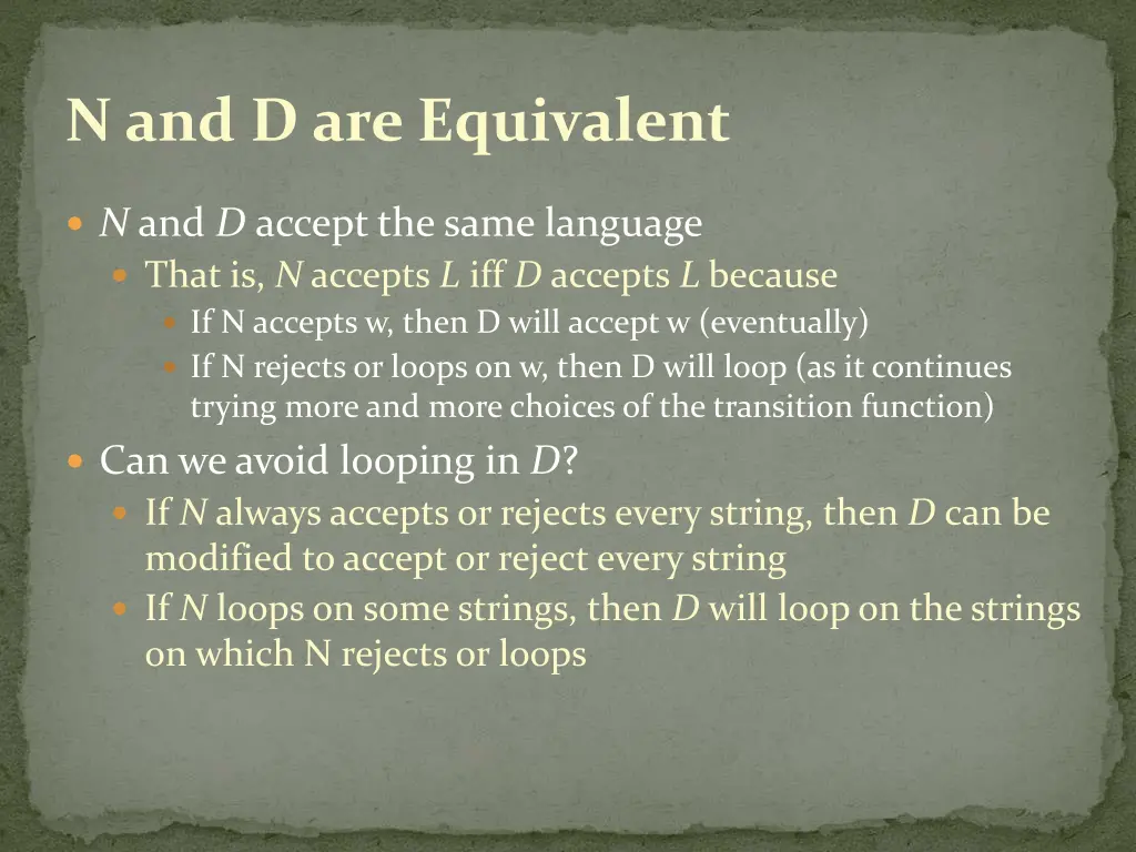 n and d are equivalent