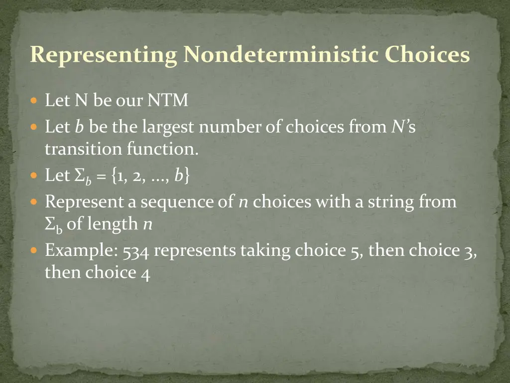 representing nondeterministic choices