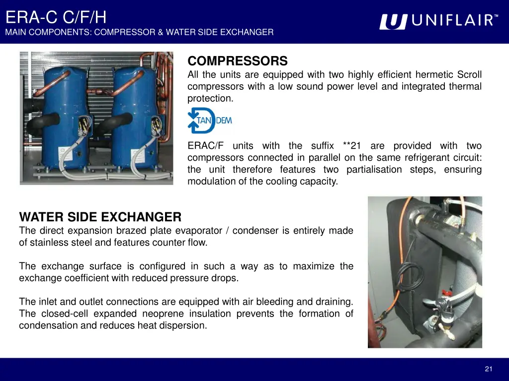 era c c f h main components compressor water side