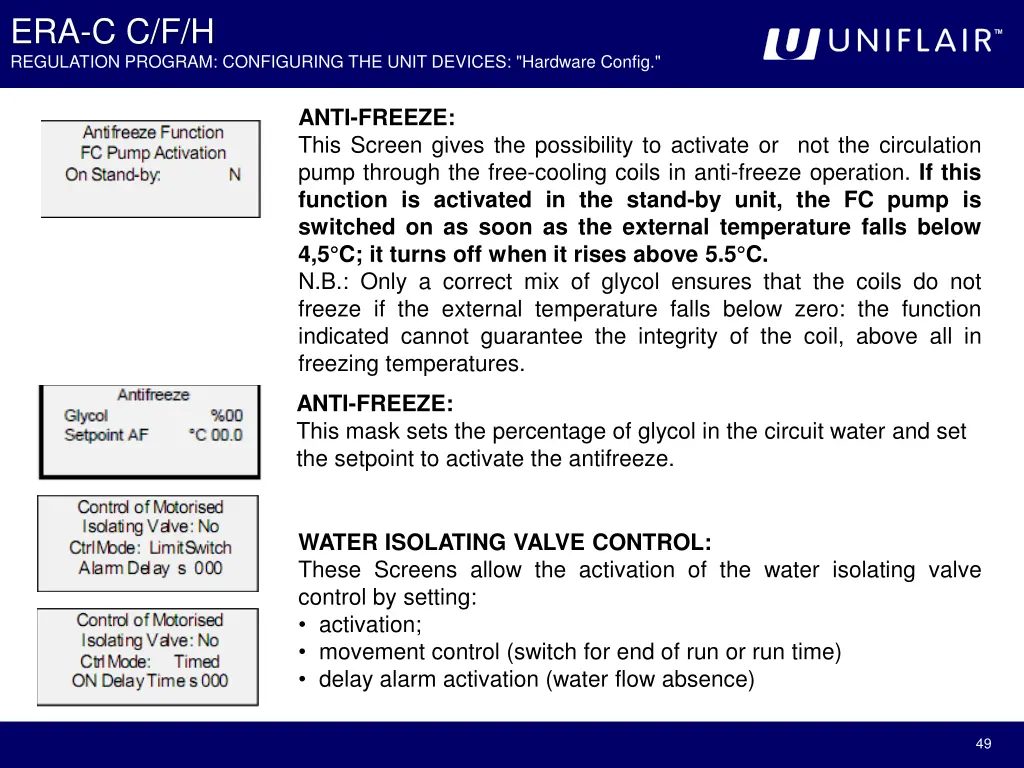 era c c f h regulation program configuring 7