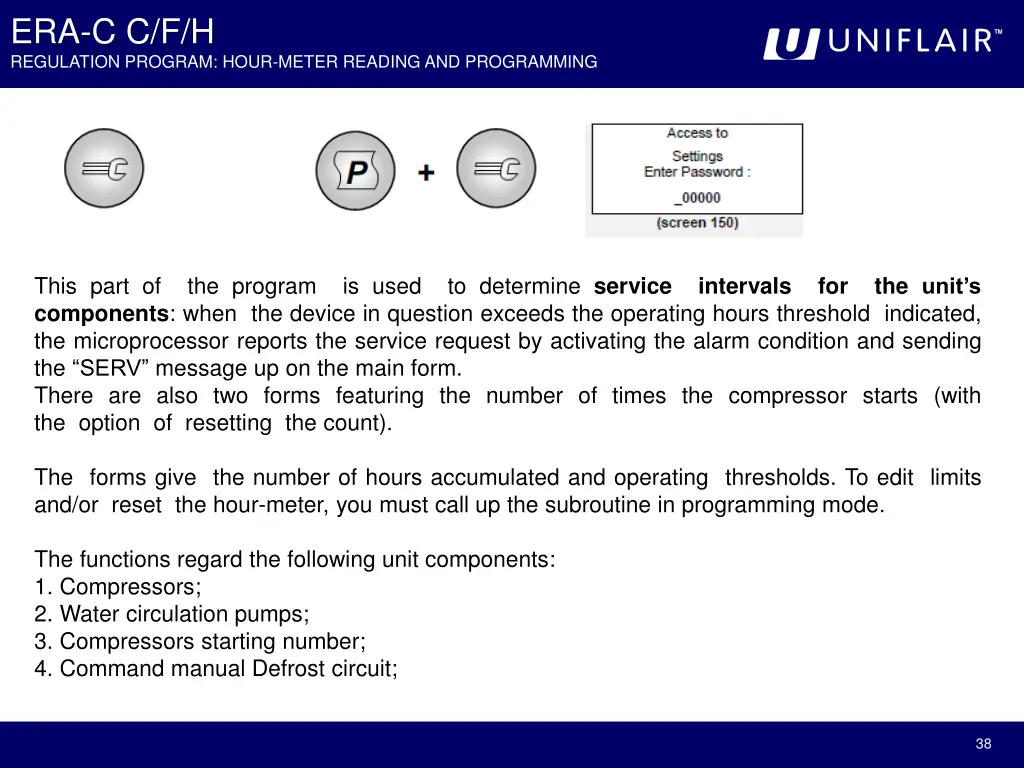 era c c f h regulation program hour meter reading