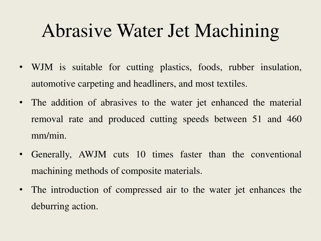 abrasive water jet machining