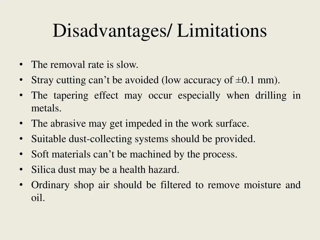 disadvantages limitations