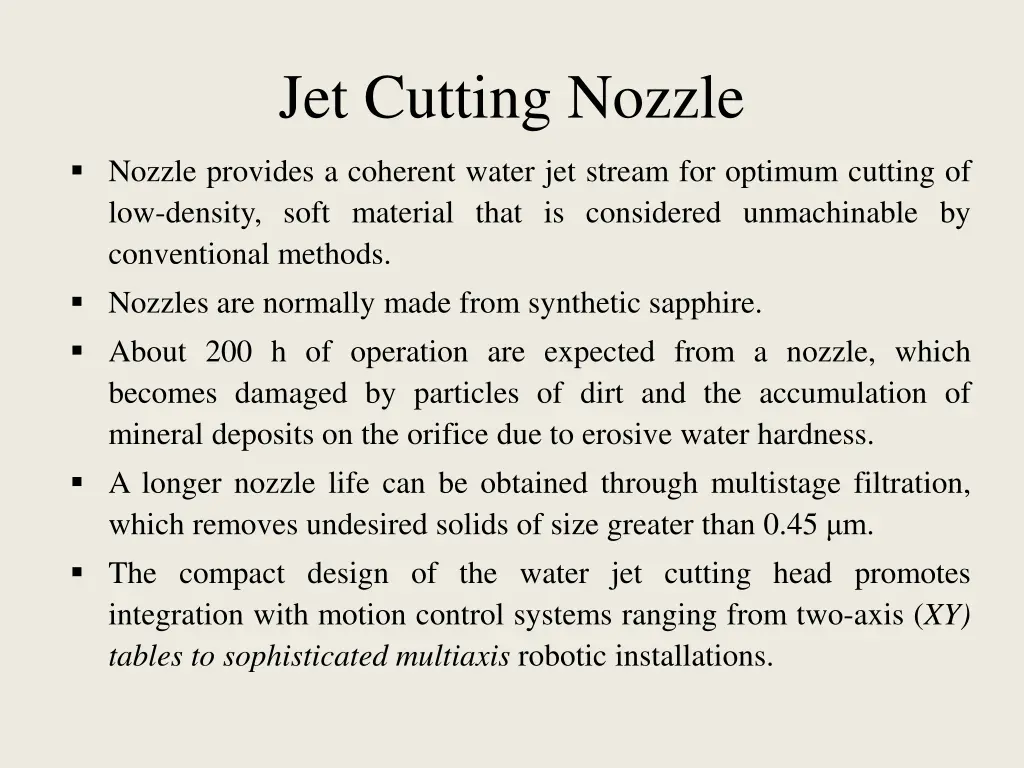 jet cutting nozzle