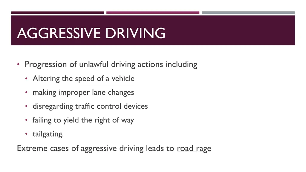 aggressive driving