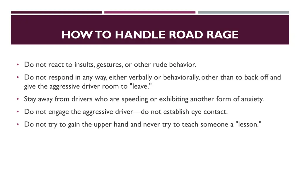 how to handle road rage