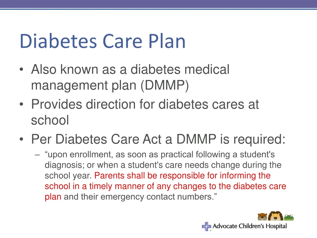 diabetes care plan