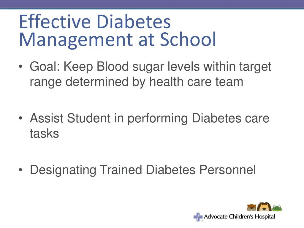 effective diabetes management at school