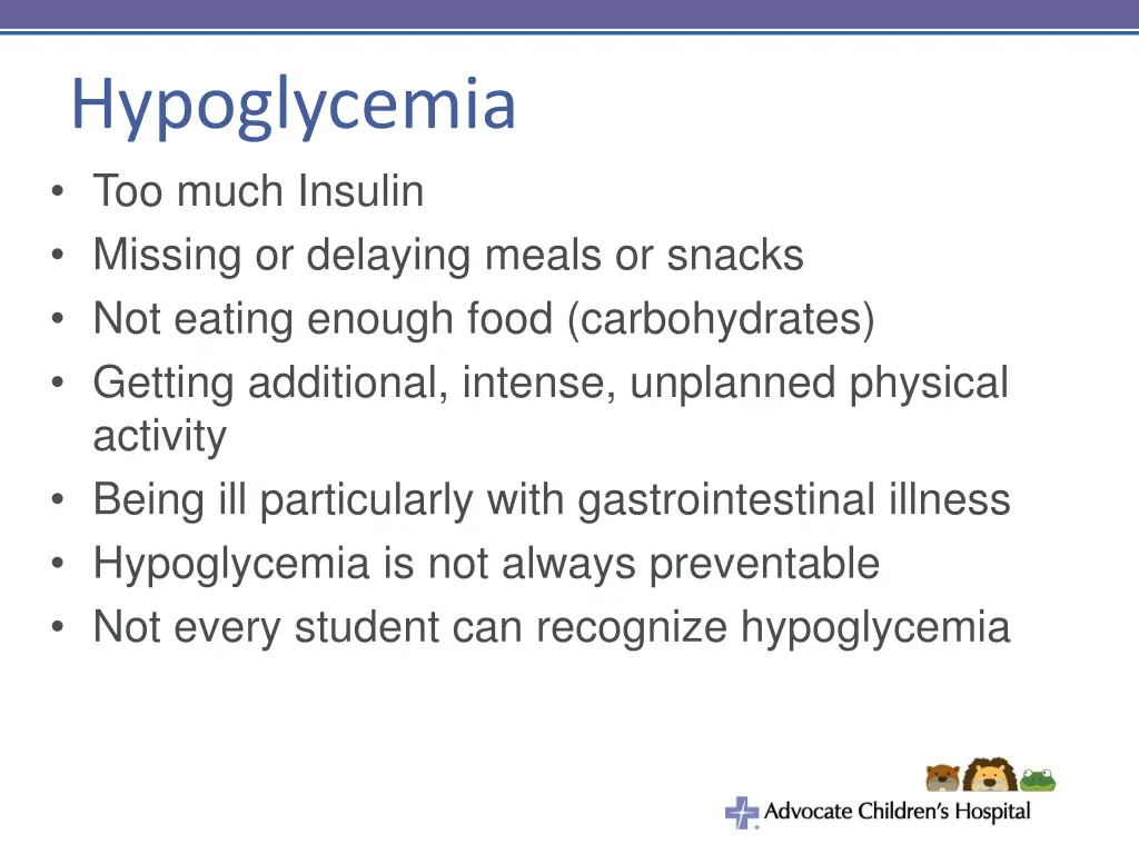 hypoglycemia too much insulin missing or delaying