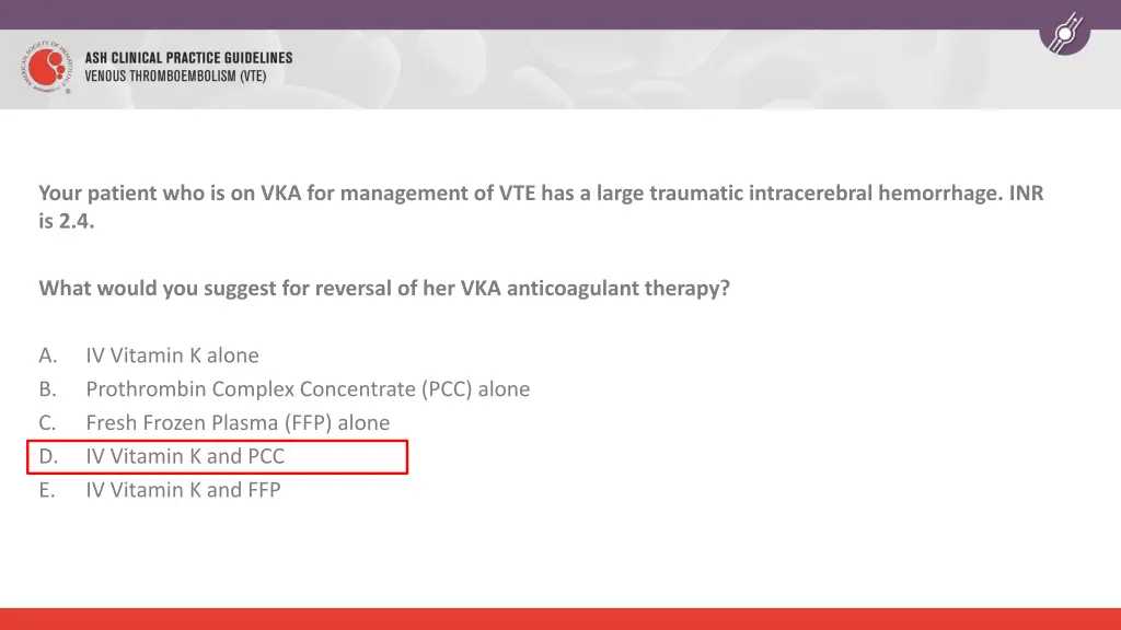 your patient who is on vka for management