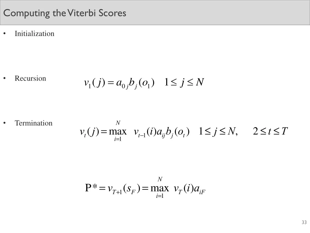 computing the viterbi scores