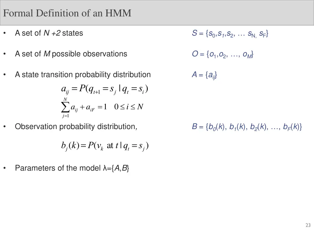 formal definition of an hmm