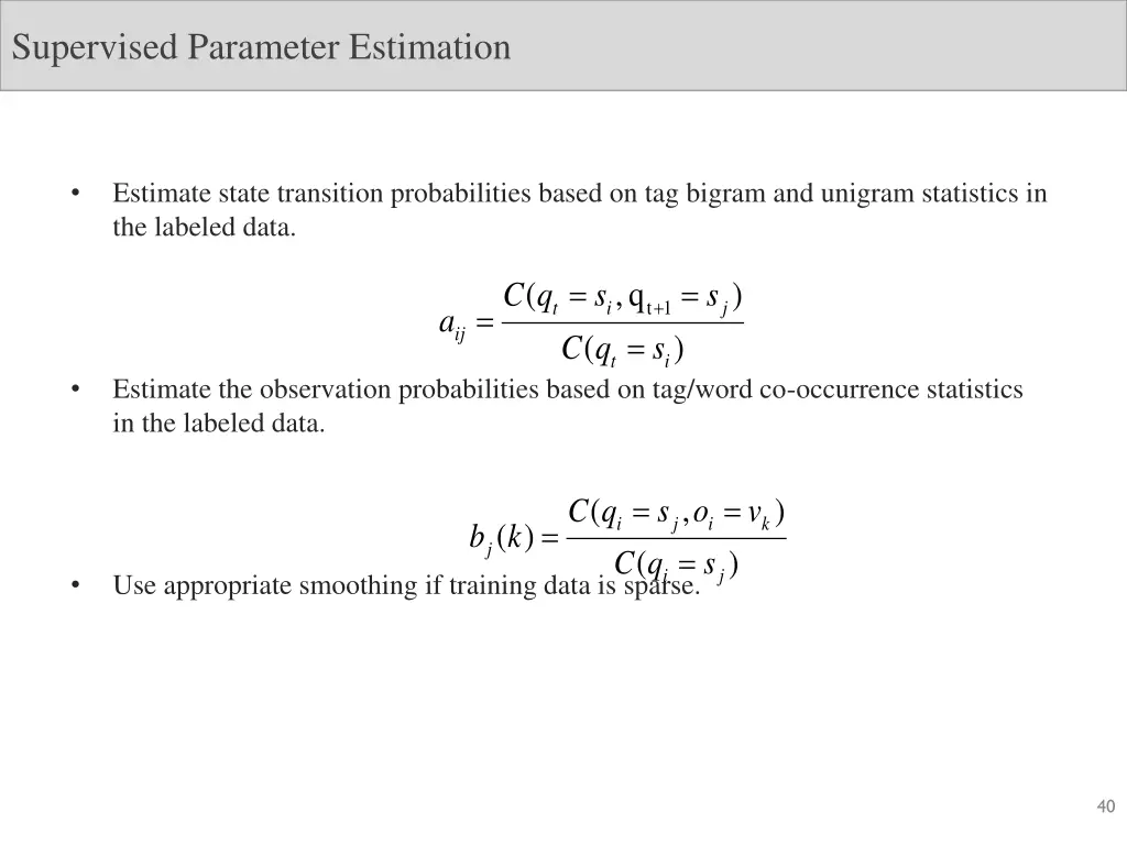 supervised parameter estimation