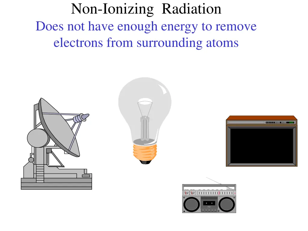 non ionizing radiation does not have enough