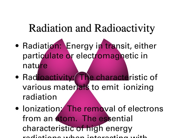 radiation and radioactivity