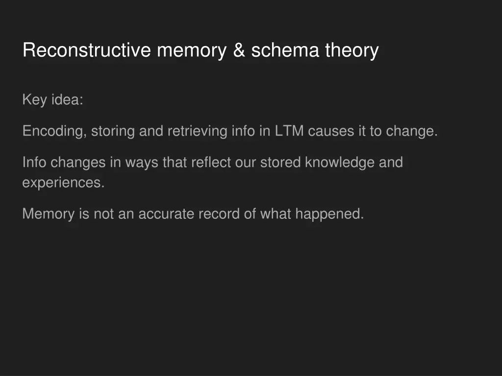 reconstructive memory schema theory