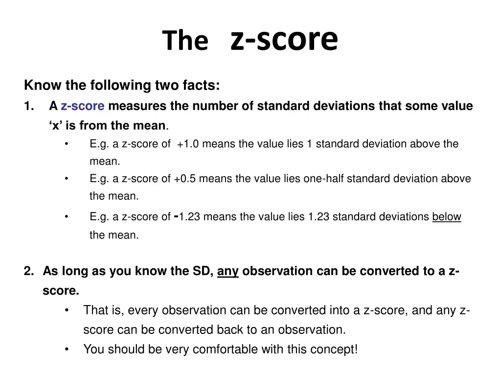 the z score