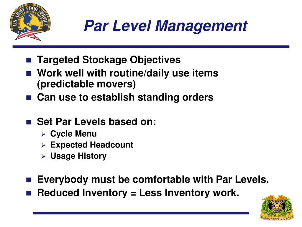 par level management