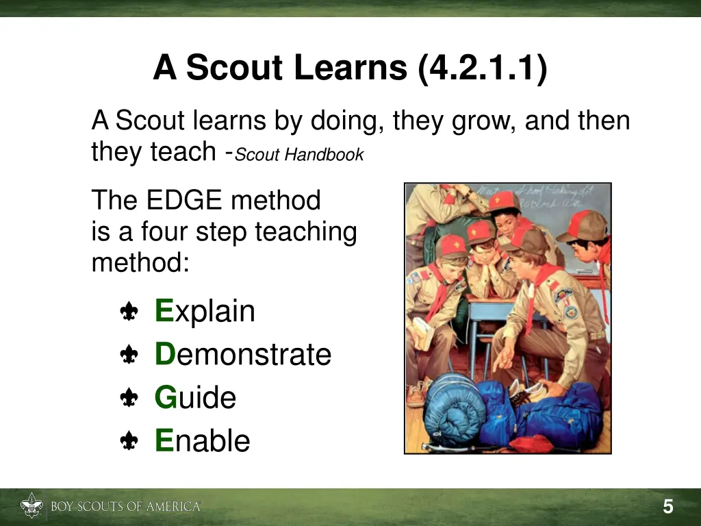 a scout learns 4 2 1 1