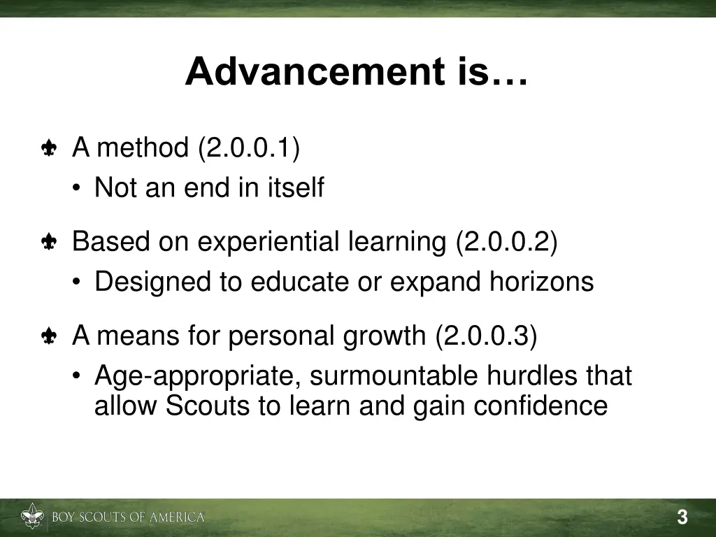 advancement is