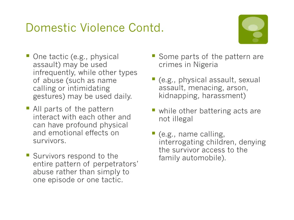 domestic violence contd